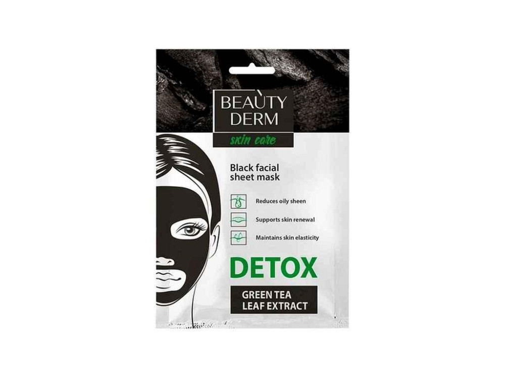 Маска для обличчя 25мл тканинна Detox ТМ BEAUTYDERM Київ - фото 1