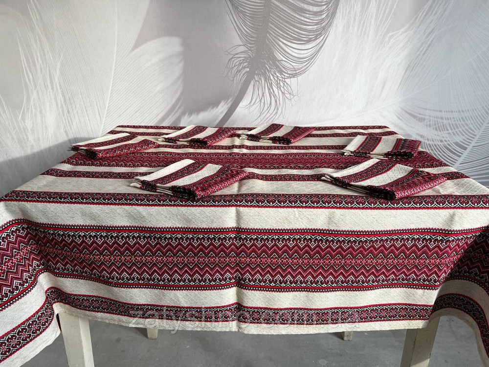 Ляльна вишита скатертина з серветками Київ - фото 3