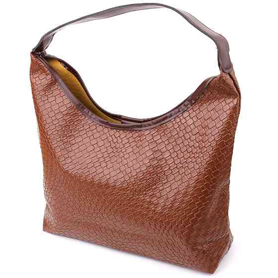 Жіноча сумка з переплетеної екошкіри Vintage sale_15142 Коричневий Київ