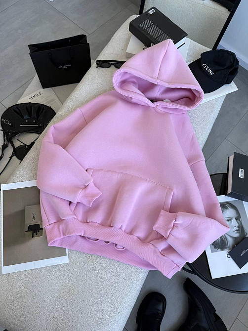 Женская утепленная оверсайз худи трехнить на флисе Одесса - изображение 1