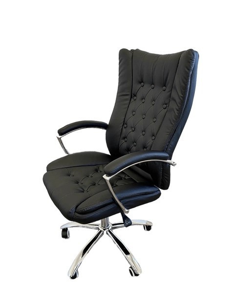 Офисное кресло руководителя Tehforward Cezar хром Anyfix Черный Киев - изображение 4