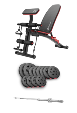 Набір Hop-Sport Premium 69кг з лавою HS-1035 та штангою Київ