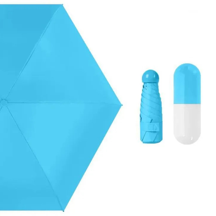 Компактна парасолька в капсулі-футлярі синій, маленька парасолька в капсулі. Колір: блакитний NL-73 Львів - фото 6