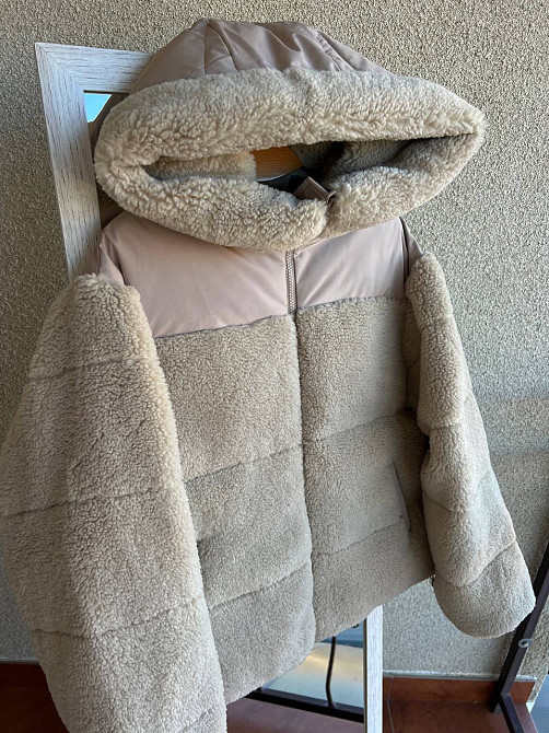 Куртка жіноча Lady Yep 9055 тедді комбінована штучне хутро оверсайз з капюшоном, бежевий, 44-48 Київ - фото 16