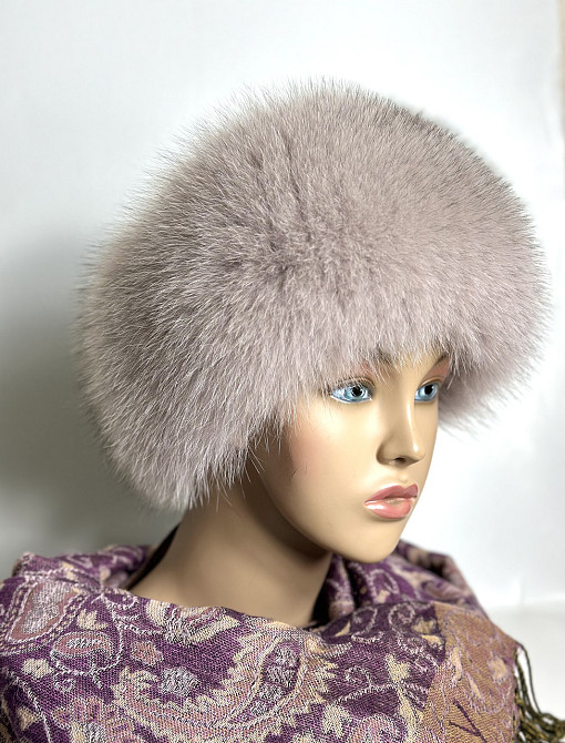 Меховая повязка на голову женская Пудровый Харьков - изображение 3