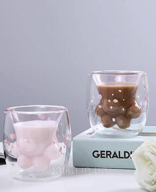 Піала з подвійним дном Olens "Рожева лампа" 250 мл прозора з малюнком Київ - фото 2