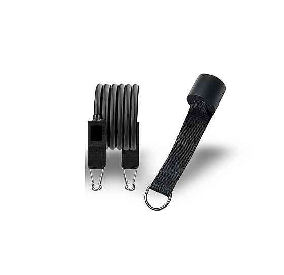 Дверне кріплення для еспандерів "Якір" + 2 карабіни + Еспандер-джгут еластичний PowerPlay PP_4104 Black Каменское