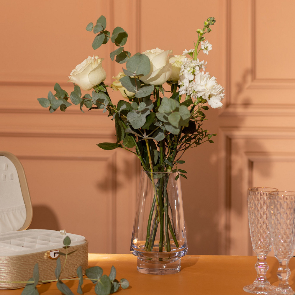 Flower Season Скляна декоративна ваза для квітів 25 см прозора ваза для інтер'єру 1.9 л HP-10-2 Киев - изображение 3