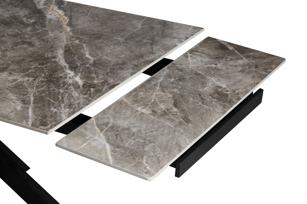 Стіл Квант 160 (+60)*90, чорний/керам Армані грей Днепр - изображение 4