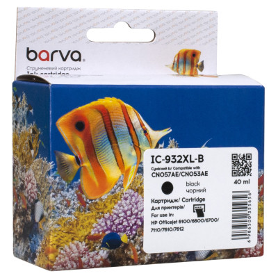 Картридж Barva HP 932XL (CN053AE/CN057AE) 1000 c, Black (IC-932XL-B) Винница - изображение 1