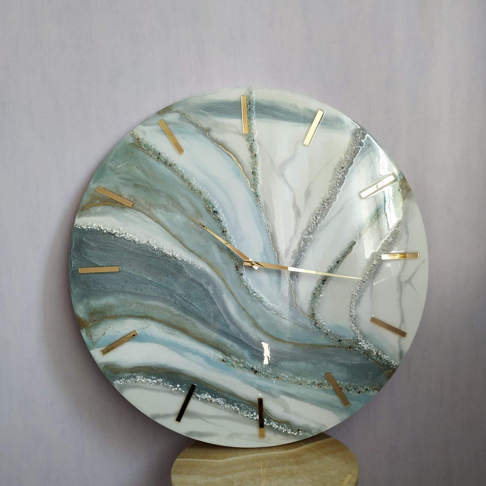 Часы настенные 50 см из эпоксидной смолы ручной работы Днепр - изображение 3