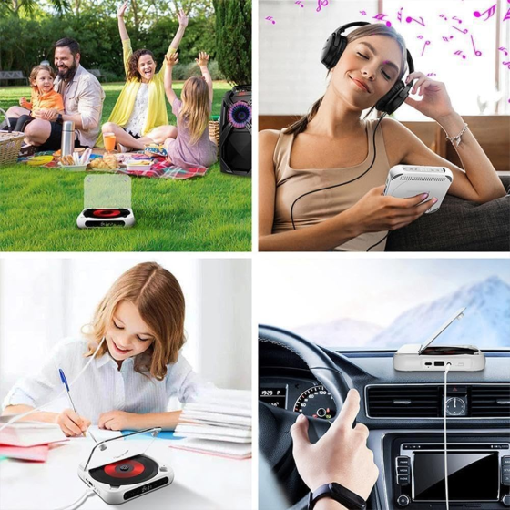 Портативний CD-плеєр Bluetooth-колонка Lyutiore KC918 акумуляторний з FM-радіо та пультом ДУ настінний дисплей Київ