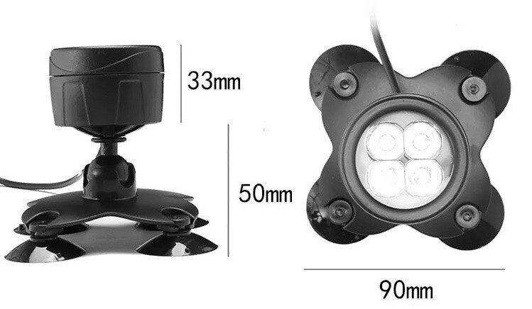 Підводний світильник для акваріума RGB 4*5V Led Київ - фото 4