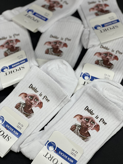 Шкарпетки «Dobby is Free» — 3 пари, розміри 35-39/40-45 42-45, Чорний Чернівці - фото 1