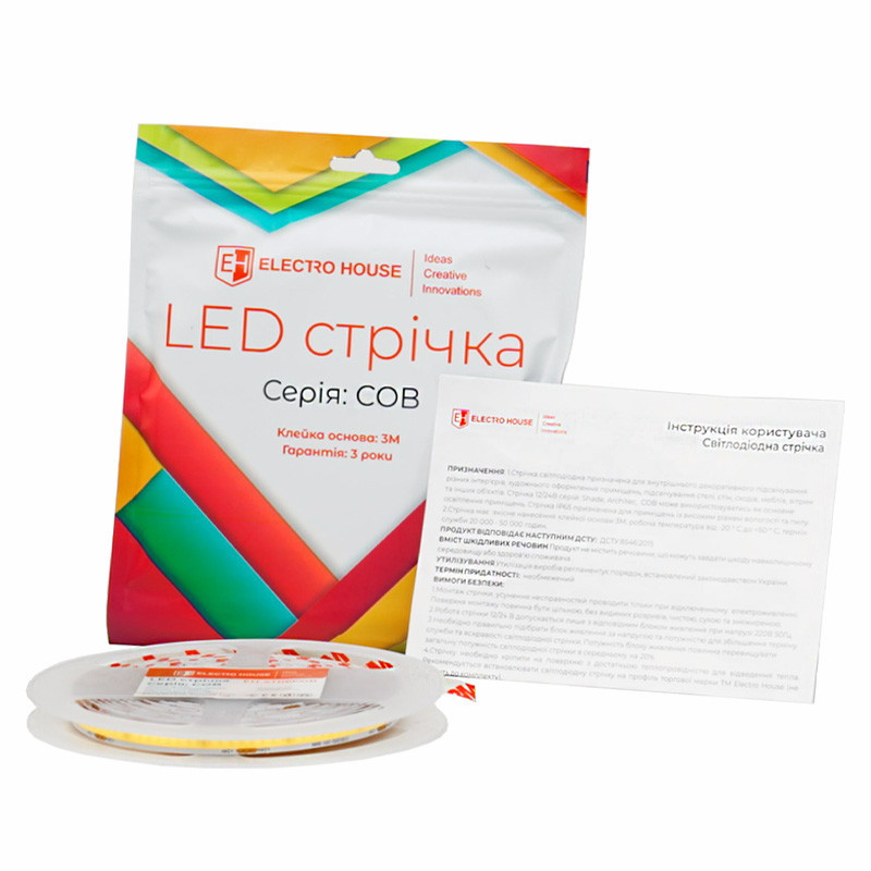 LED стрічка 10Вт 24В  COB  320 діодів, червоний, серія COB, гарантія 3 роки Дніпро - фото 1