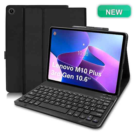 Клавиатурный чехол для Lenovo Tab M10 Plus (3rd Gen) Черный Bluetooth QWERTY съемная клавиатура 10.6