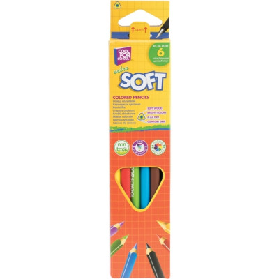 Карандаши цветные Cool For School Extra Soft 6 цветов (CF15142) Винница - изображение 1