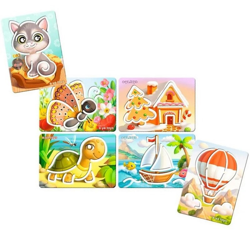 Дерев'яні трафарети для дітей Ubumblebees (ПСФ095) PSF095 великі 6 шт Вінниця - фото 1