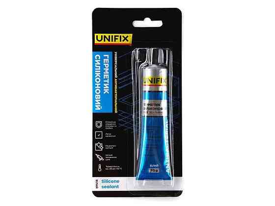 Герметик силиконовый 50г белый универсальный тюбик ТМ UNIFIX Киев