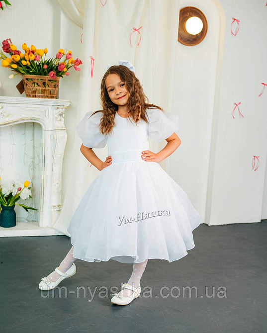 Плаття Біле ошатне для дівчинки р.27 (92-104) Кривий Ріг - фото 1