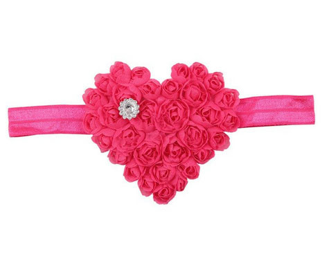 Пов'язка для дівчинки від 0 до 3 років Серце яскраво-рожеве Київ - фото 2