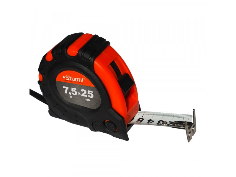 Рулетка 7,5 м Х 25 мм 2-стороння шкала та зачіп, магніт Sturm! 3100103 (читувати опис) Рівне - фото 1