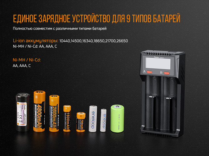 Зарядний пристрій Fenix ​​ARE-D2 для акумуляторів Вінниця - фото 8