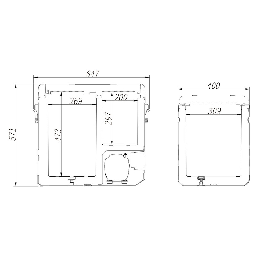 Компрессорный автохолодильник Alpicool TW55. Двухкамерный. Охлаждение до -20 ℃. Питание – 12, 24, 220 вольт Киев - изображение 7