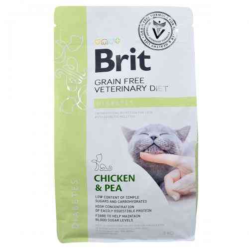 Корм сухой Brit Grain Free VetDiet Cat Diabetes для кошек с сахарным диабетом беззерновой с курицей и горохом 2 кг Киев