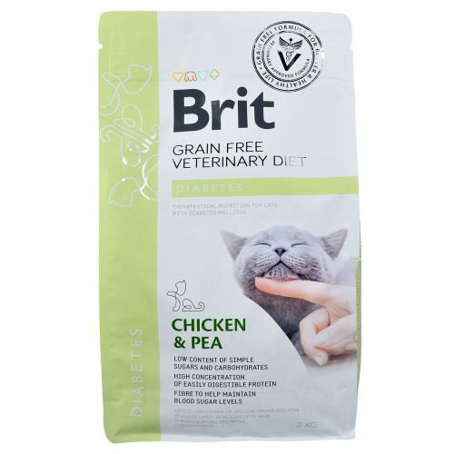 Корм сухий Brit Grain Free VetDiet Cat Diabetes для котів з цукровим діабетом беззерновий з куркою та горохом 2 кг Київ - фото 3
