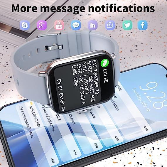 Смарт-годинник UHOOFIT Smart Watch: Bluetooth-дзвінки, Голосовий помічник, Музика — Ваш інтелектуальний стиль (Сріблястий) Київ - фото 13