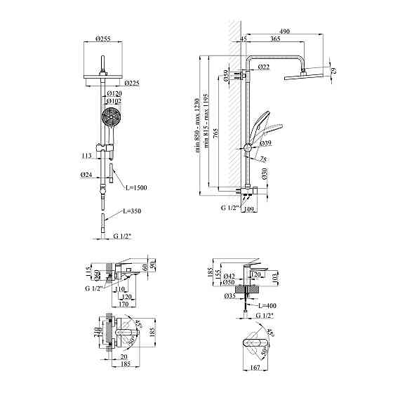 Набор смесителей Kroner Element 211801-3801 Киев