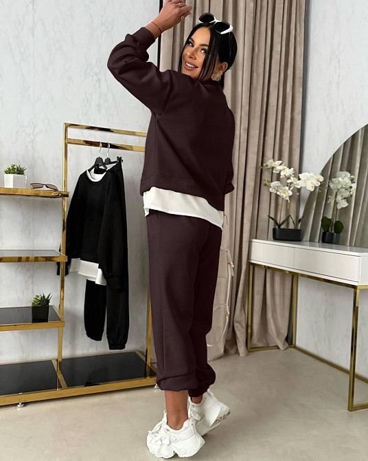 Женский прогулочный костюм двойка: кофта и штаны двунитка Шоколадный, 46/48 Одесса - изображение 5