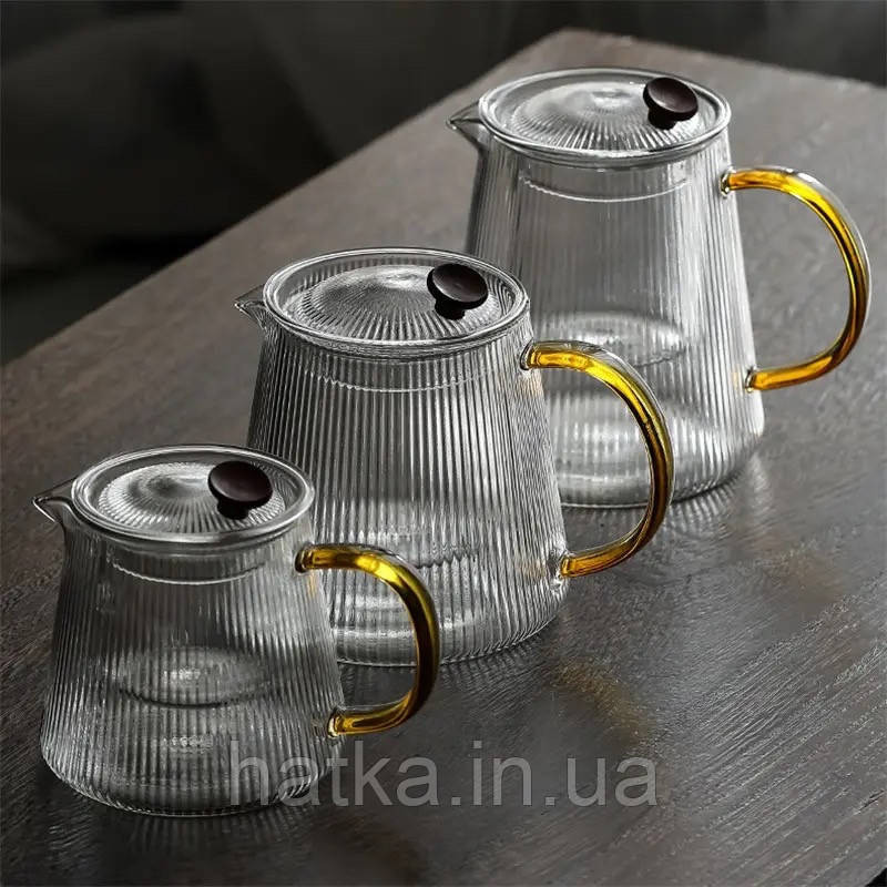 Чайник заварювальний скляний Olens "Чарлі" 750 мл скляне сито для дому та ресторану Київ - фото 1