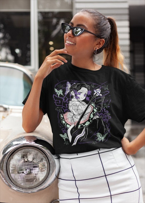 Футболка чоловіча з аніме принтом Вбивця демонів оверсайз (S/M/L) Чорний AnimeJ0462 Дніпро - фото 9