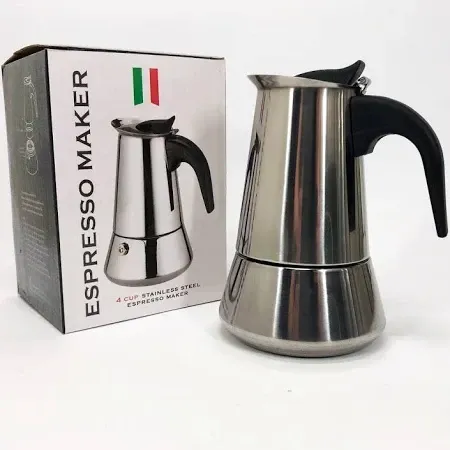 Гейзерна кавоварка UNIQUE UN-1901 на 4 чашки, 180 мл, з нержавіючої сталі, для плити та індукції Одеса - фото 1