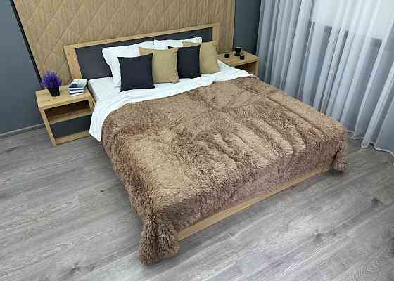 Плед-покривало 200х230 см (+-10см) Травка на овчині колір какао з білим (87-216) Київ