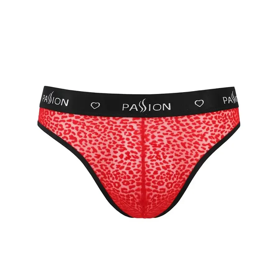 Чоловічі напівпрозорі труси Passion 031 SLIP MIKE L/XL Red, під леопард Львів - фото 5