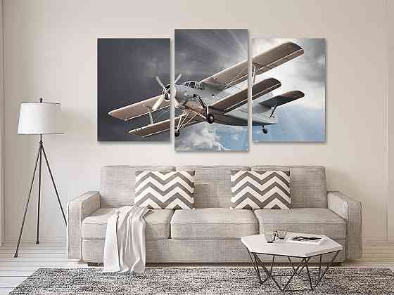 Модульна картина у вітальню/ спальню Літак в небі  Art-533_3 Київ