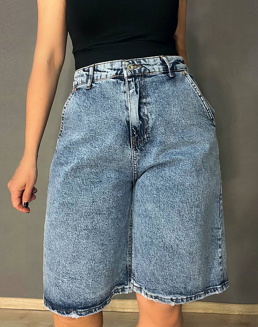 Шорти жіночі джинсові Its Basic 544-30 бермуди стрейч з рваним низом сині, синій, 33, 33, 86 см, 120 Одеса - фото 8