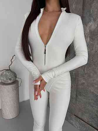 Женский теплый облегающий комбинезон пума Белый, 42/44 Одесса