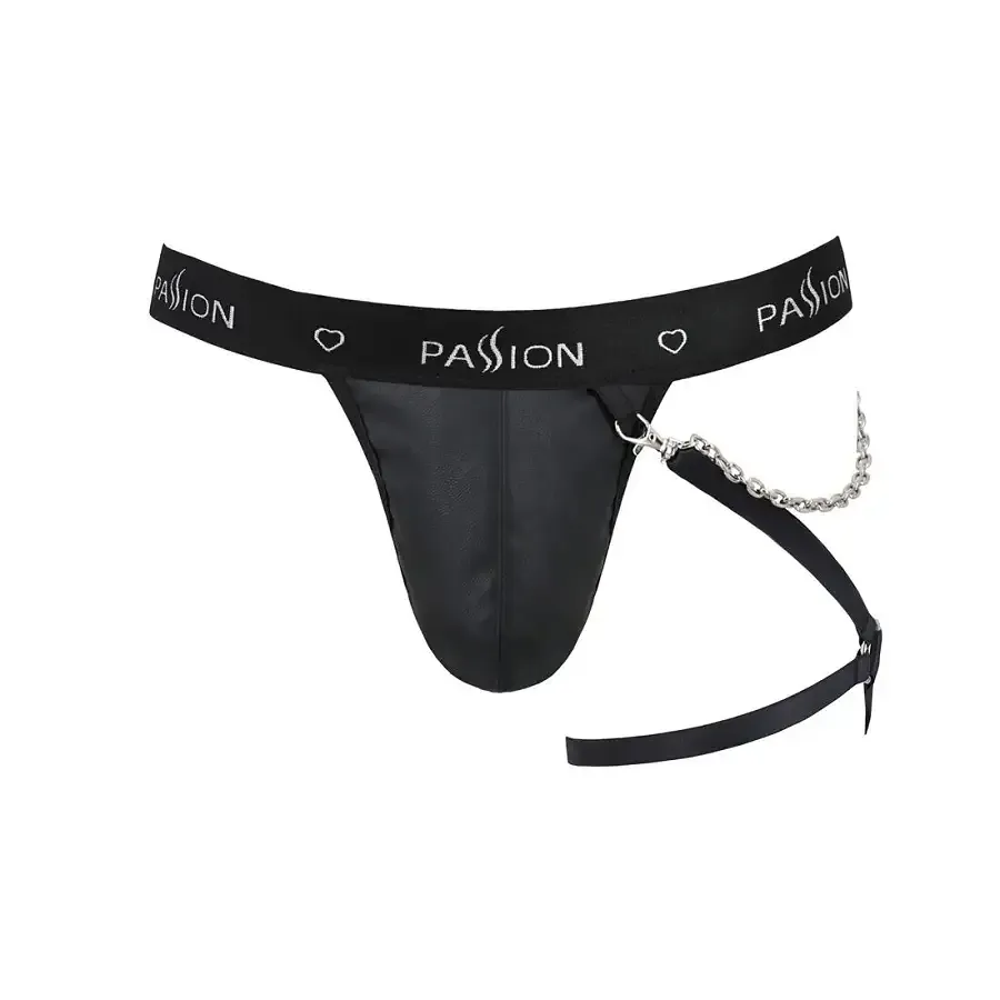 Чоловічі трусики танга з підв’язкою Passion 058 THONG BILL S/M Black Львів - фото 5
