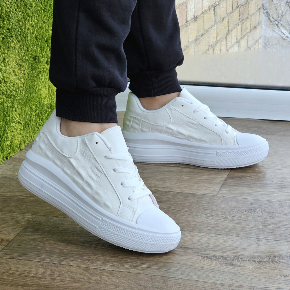 Жіночі Кросівки Кеди на Танкетці Білі Сліпони Мокасини на Платформі (розміри: 36,37,38,39,40,41) - 70-1 Дніпро - фото 1