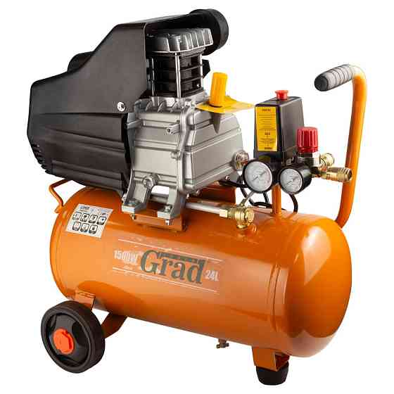 Grad Компрессор одноцилиндровый 1.5кВт 198л/мин 8бар 24л (2 крана) GRAD (7043555) Коломия