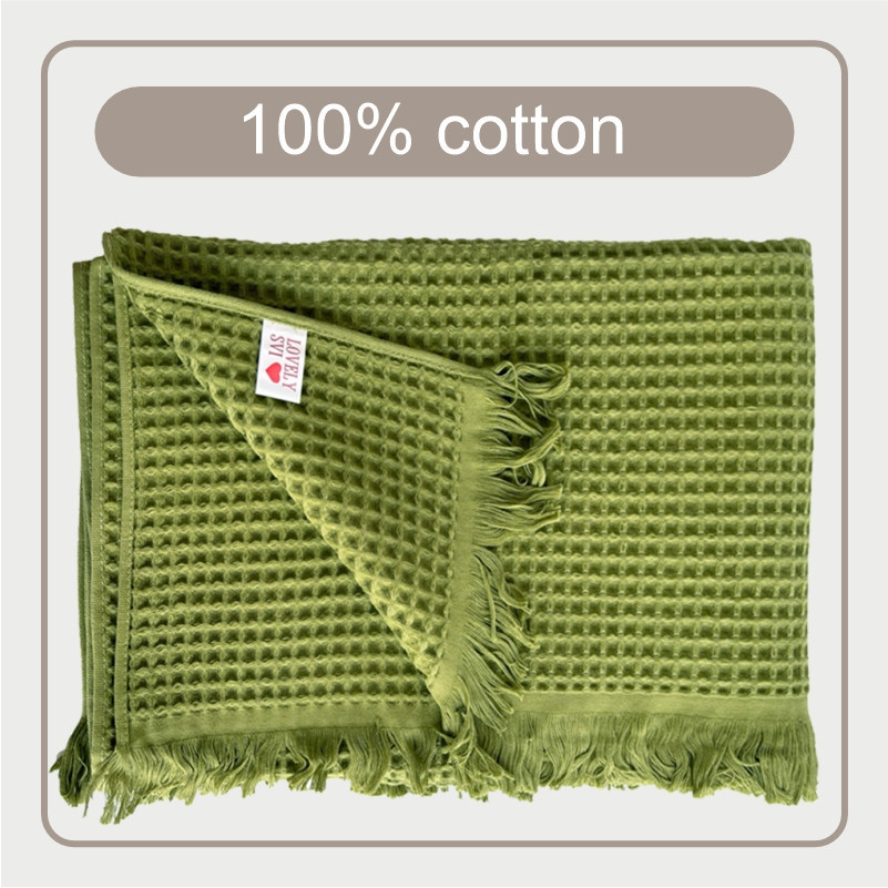 Вафельний рушник Lovely Svi - бавовна-  для ванної, готелів, спа - XXL 90х180 см - Зелений (402443) Київ - фото 3