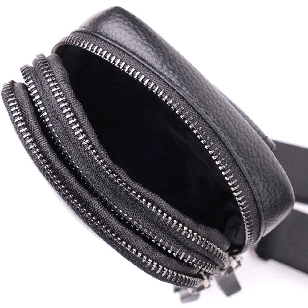 Небольшая слинг сумка для мужчин из натуральной кожи Vintage sale_15105 Черный Киев - изображение 8