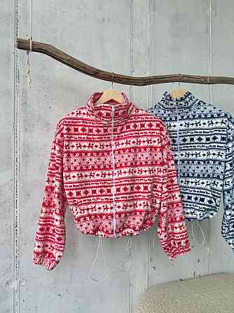 Жіноча стильна тепла новорічна худі з принтом фліс Одеса