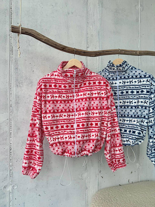 Жіноча стильна тепла новорічна худі з принтом фліс Одеса - фото 5