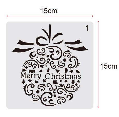 Трафарет новогодний Шар 15 на 15 см серый Киев - изображение 2