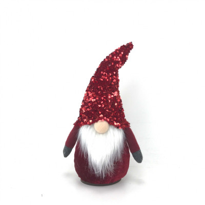 Новогодняя фигурка Novogod`ko Гном, красная пайетка, 36 см, LED (973720) Винница - изображение 1